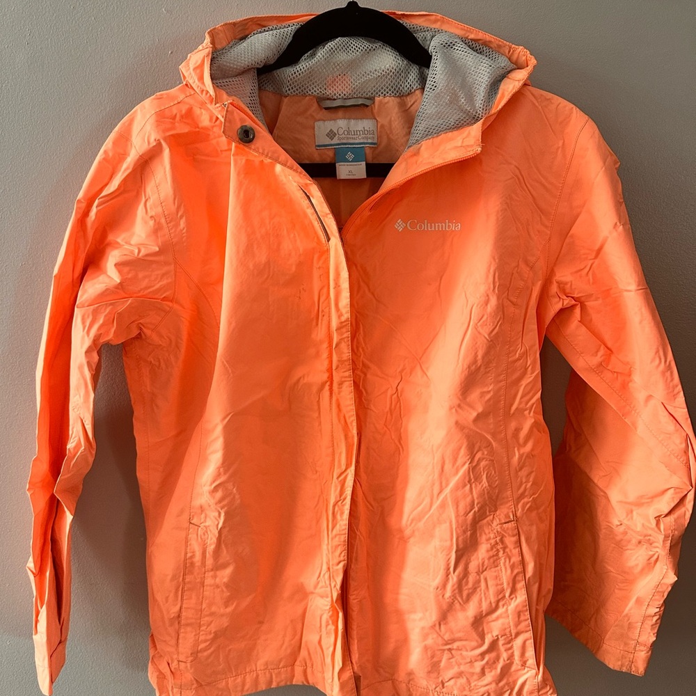 Columbia Arcadia Peach Rain Jacket with Mesh Lining
